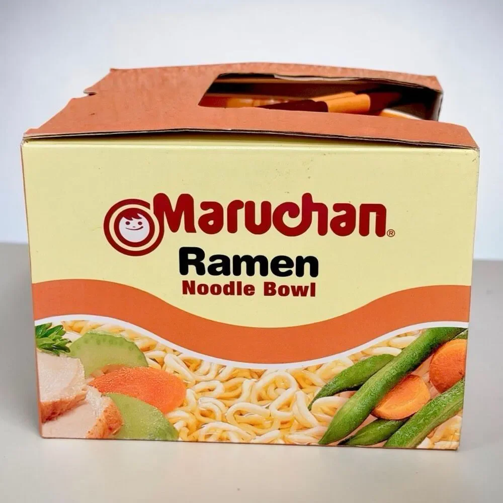 NWT Maruchan Ramen Microwave Dishwasher Safe Ceramic Bowl w/ Reusable Chopsticks